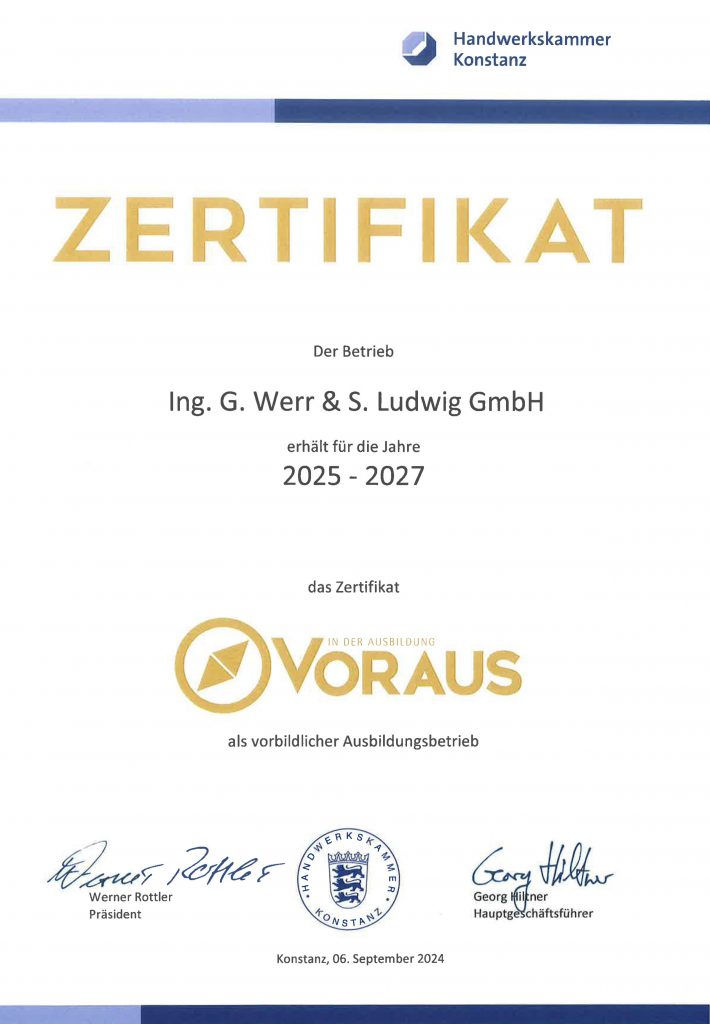 Zertifikat Ausbildung 2025